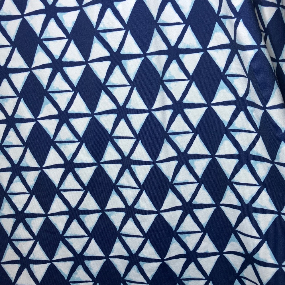 J.McLaughlin Shirt Dress Women S Navy White Geometric Triangle Roll Tab Sleeve - Picture 6 of 11